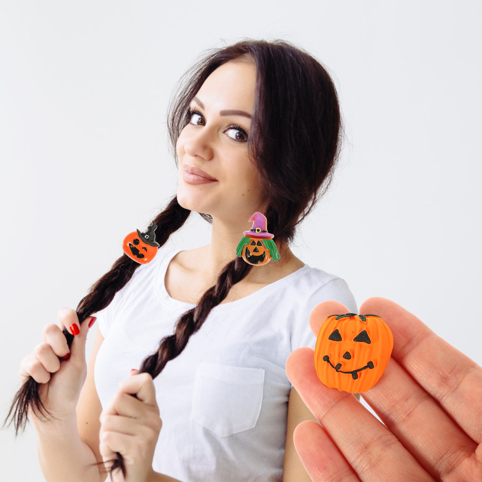 24Pcs Resin Halloween Pumpkin  - Craft Embellishments avaliação e preço