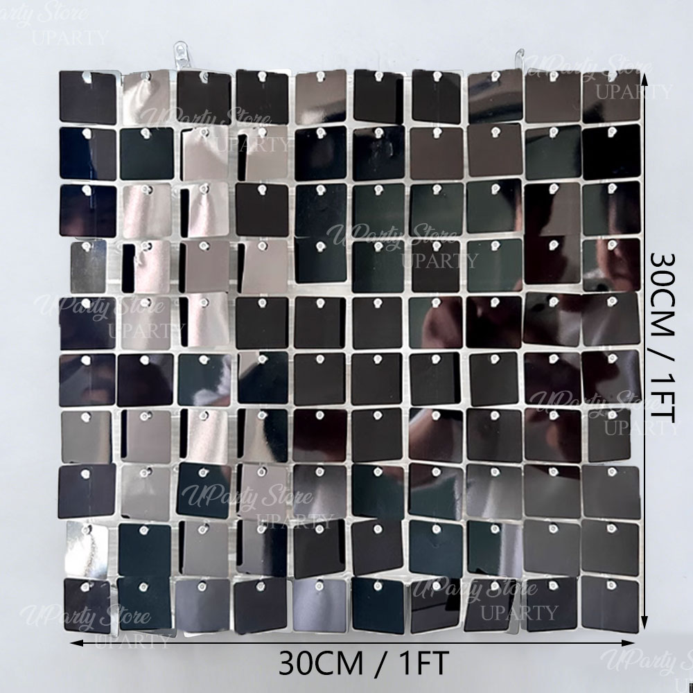 Black Shimmer Wall Backdrop 12 - Sequin Fabric Panel avaliação e preço