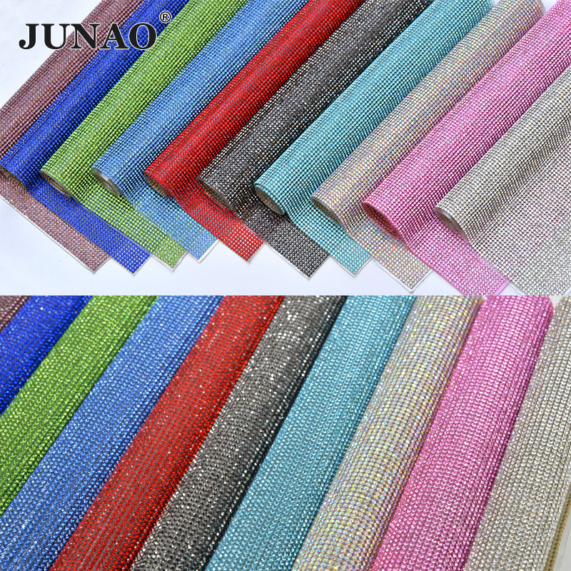 JUNAO 24x40cm Light Peach Self - Hotfix Rhinestone Sheet avaliação e preço