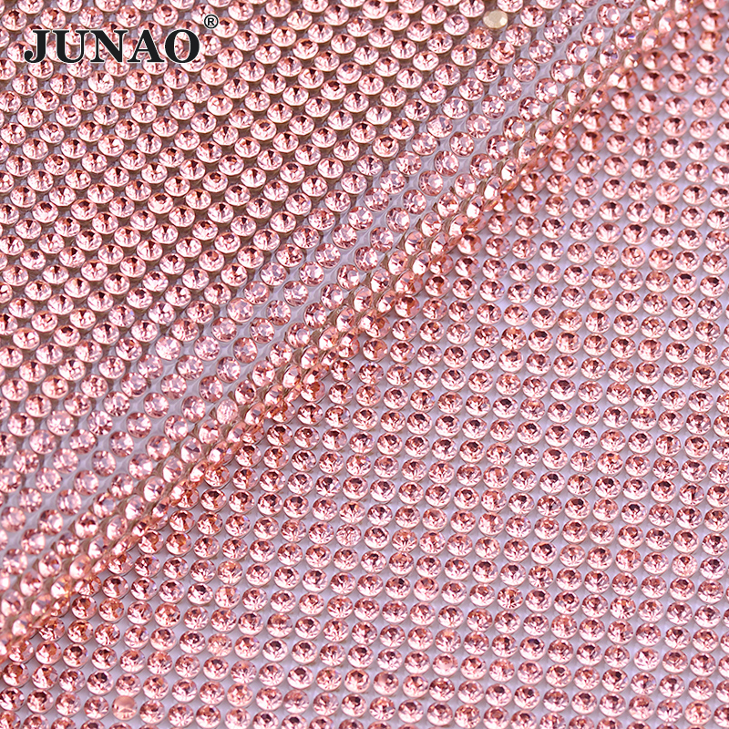 JUNAO 24x40cm Light Peach Self - Hotfix Rhinestone Sheet avaliação e preço