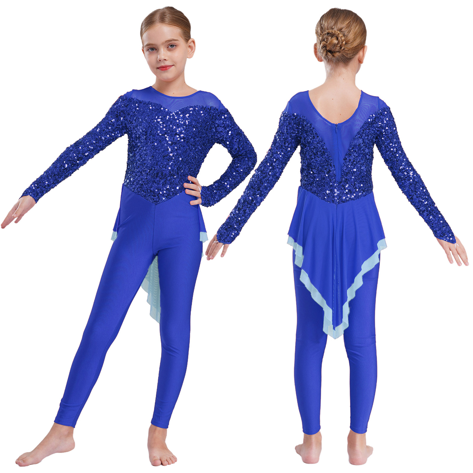 Kids Girls Ballet Dance Jumpsu - Rhinestone Banding Trim avaliação e preço