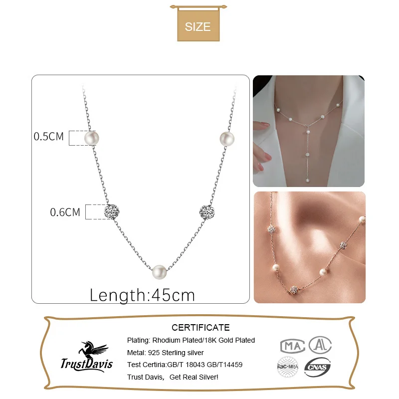 TrustDavis Real 925 Sterling S - Pearl Trim Chain avaliação e preço