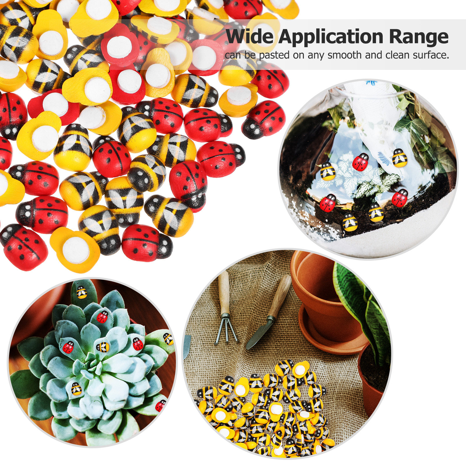 400Pcs Wooden Bee Ladybug Stic - Craft Embellishments avaliação e preço