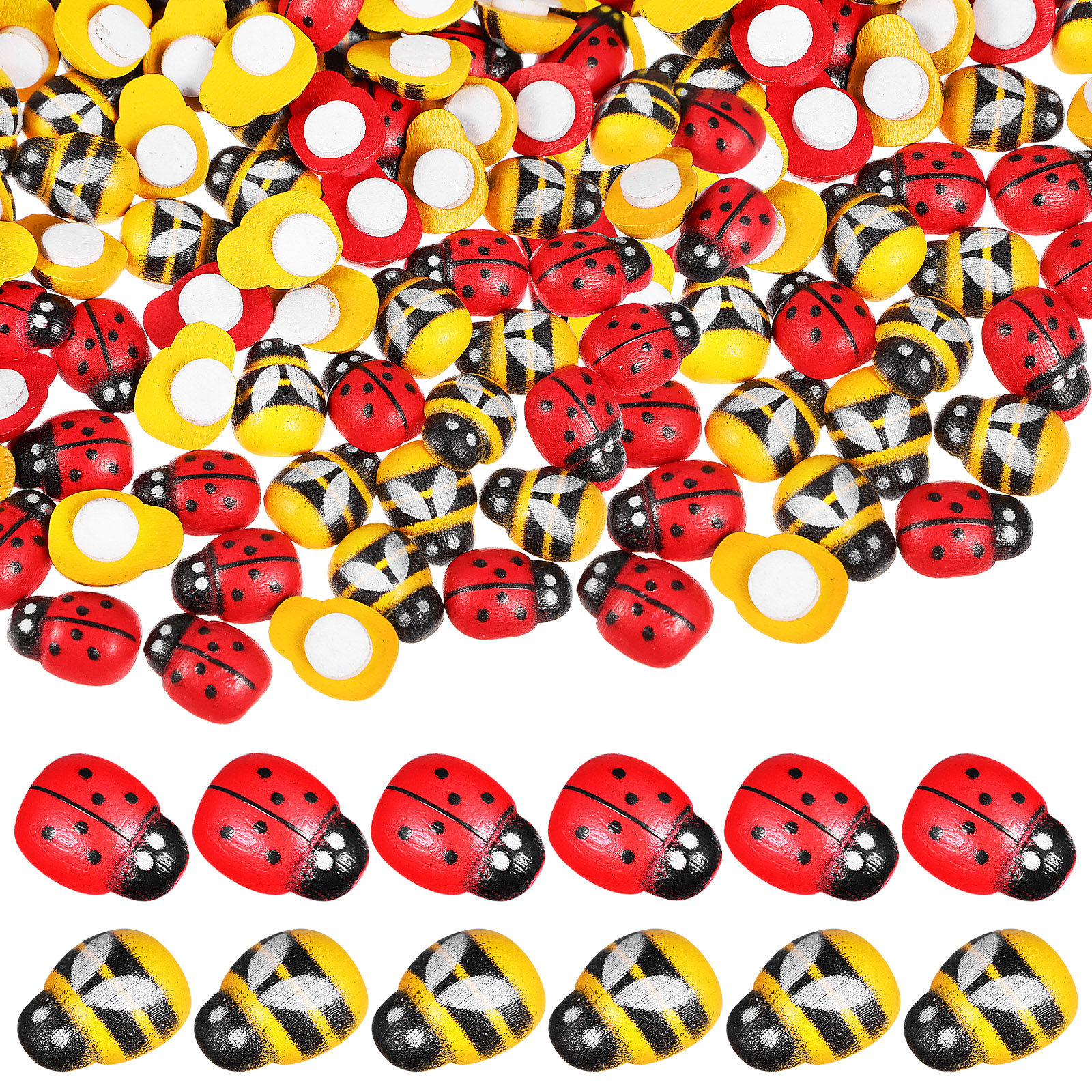 400Pcs Wooden Bee Ladybug Stic - Craft Embellishments avaliação e preço