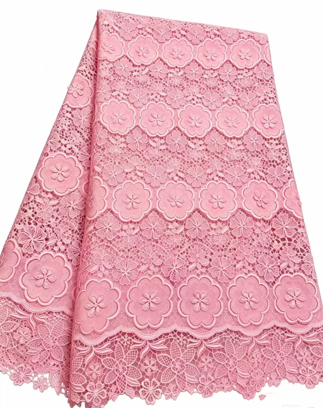 African Guipure Cord Lace Fabr - Sew On Rhinestone avaliação e preço