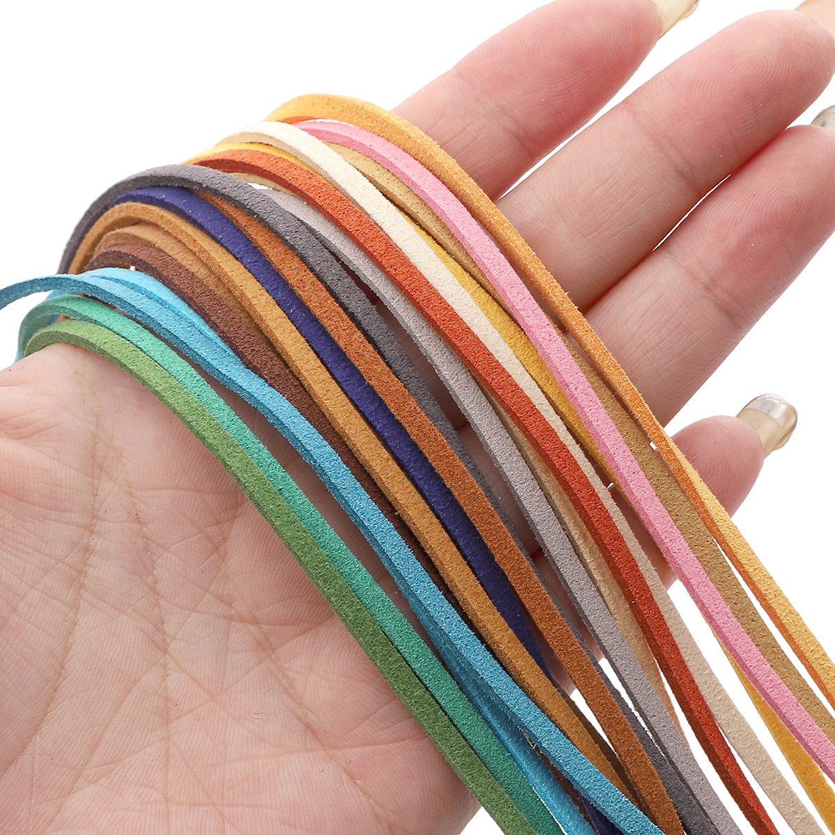 3mm Flat Double Sided Suede Ha - Velvet Ribbon Roll avaliação e preço