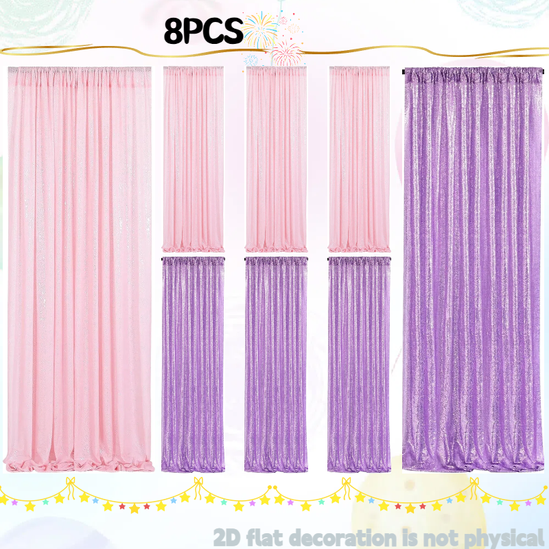 Pink&Silver Sequin Backdrop 2f - Sequin Fabric Panel avaliação e preço
